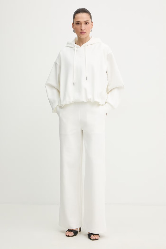 Trussardi bluza z kapturem damska bawełniana G8566000235N beżowy SS26