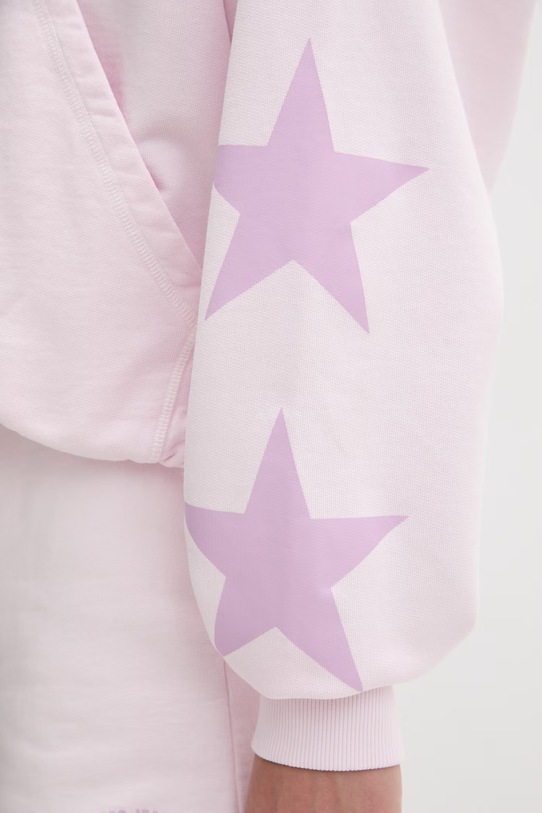 Guess Jeans bluza rozpinana z kapturem damska bawełniana W6GQ06.K68I4 różowy