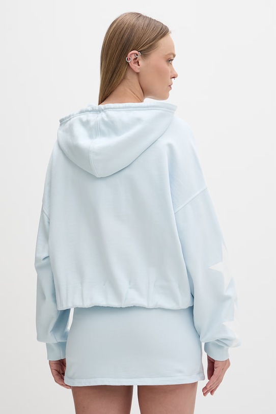 Odzież Guess Jeans bluza rozpinana z kapturem damska bawełniana W6GQ06.K68I4 niebieski