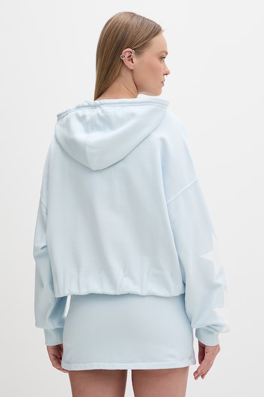 Odzież Guess Jeans bluza rozpinana z kapturem damska bawełniana W6GQ06.K68I4 niebieski