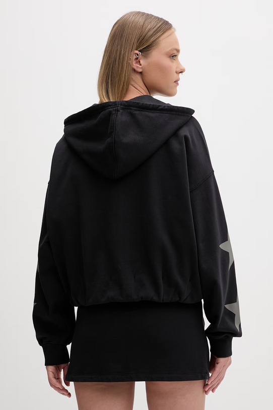 Odzież Guess Jeans bluza rozpinana z kapturem damska bawełniana W6GQ06.K68I4 czarny