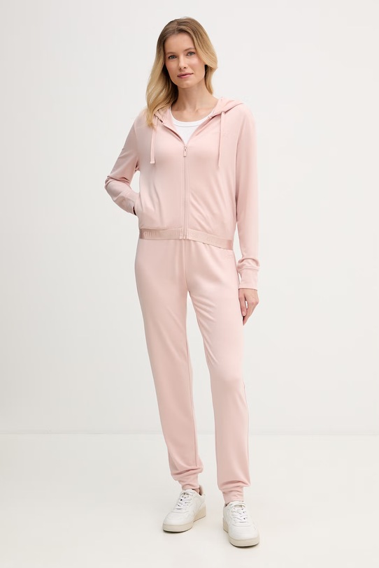 Guess pulover s kapuco ženski JUNIE O6GQ01.KCQP2 roza SS26