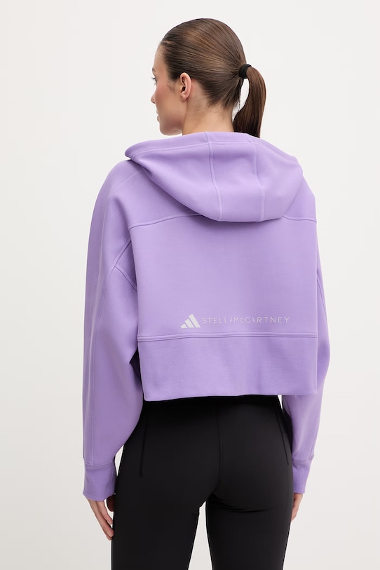 Odzież adidas by Stella McCartney bluza sportowa damska z bawełną JZ0654 fioletowy