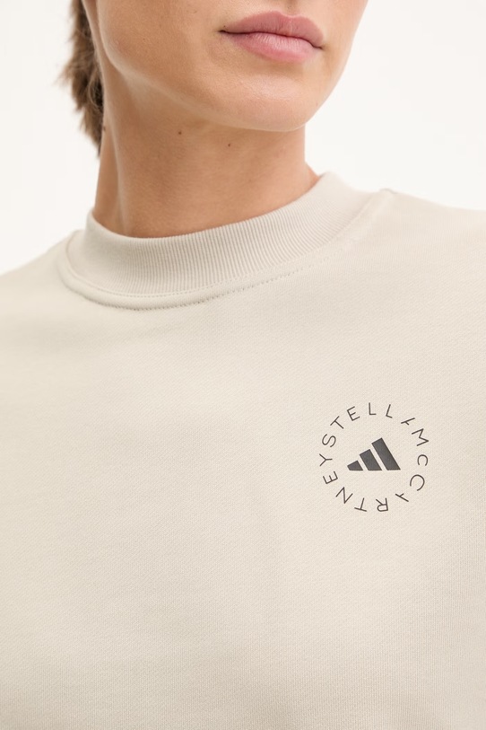 adidas by Stella McCartney bluza damska bawełniana JZ0674 beżowy