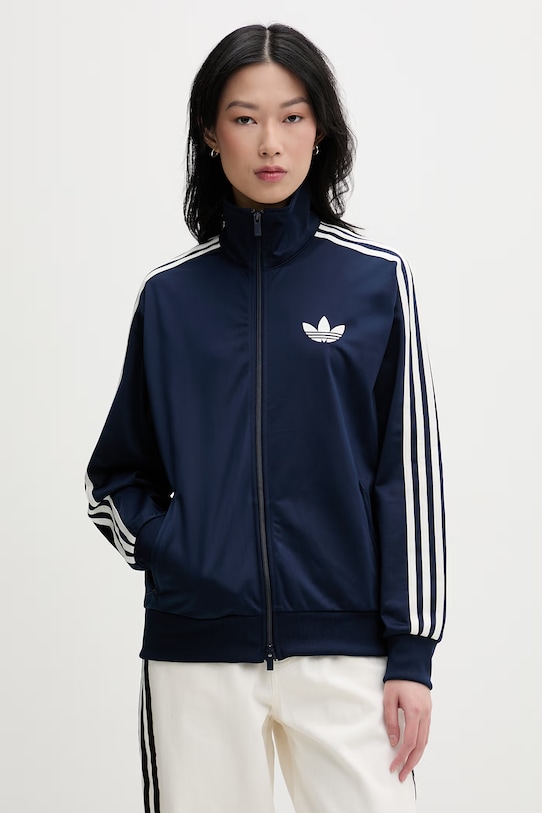 adidas Originals μπλούζα με κουμπιά γυναικεία σκούρο μπλε KC9004