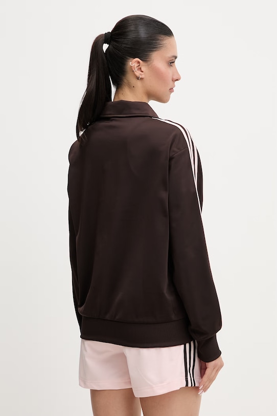 Odjeća adidas Originals dukserica na zakopčavanje ženska KD1331 smeđa