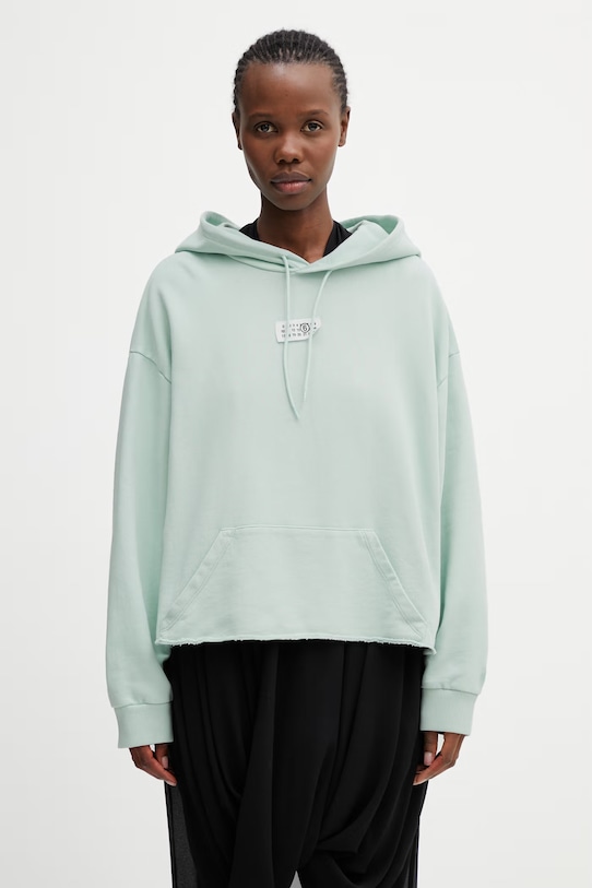 MM6 Maison Margiela bluza damska bawełniana turkusowy S52GU0235.M25025.544
