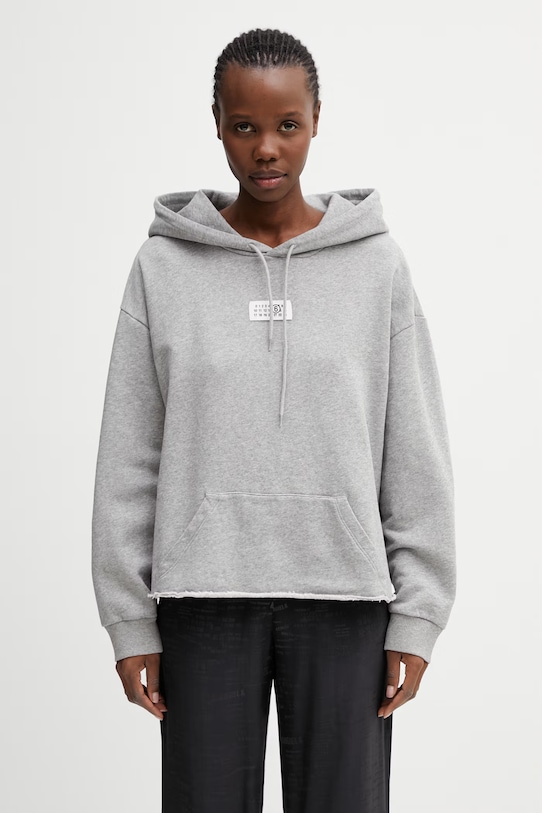 MM6 Maison Margiela bluza z kapturem damska bawełniana szary S52GU0235.M25025.853M