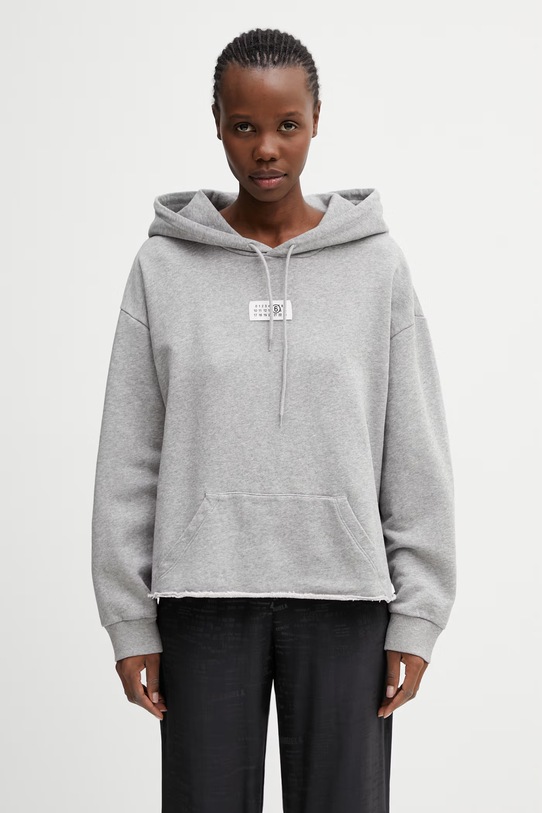 MM6 Maison Margiela bluza z kapturem bawełniana damska szary S52GU0235.M25025.853M