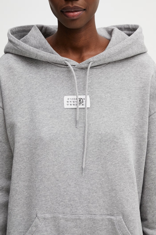 MM6 Maison Margiela bluza z kapturem damska bawełniana szary S52GU0235.M25025.853M