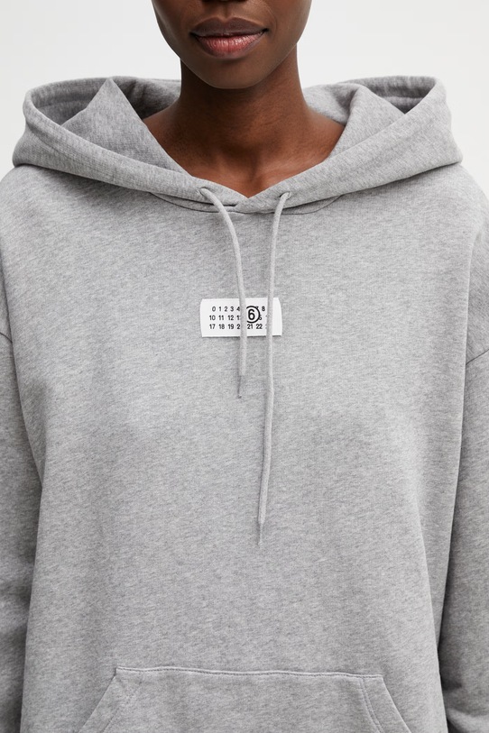 MM6 Maison Margiela bluza z kapturem bawełniana damska szary S52GU0235.M25025.853M