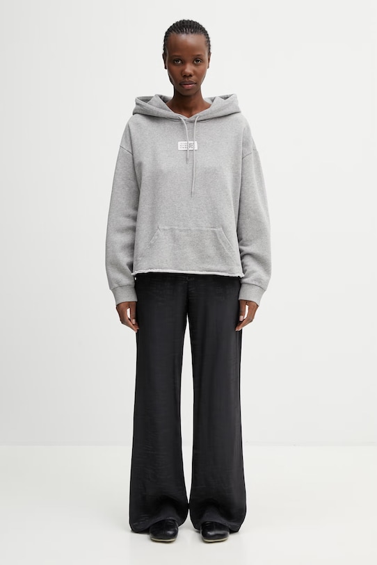 MM6 Maison Margiela bluza z kapturem bawełniana damska S52GU0235.M25025.853M szary