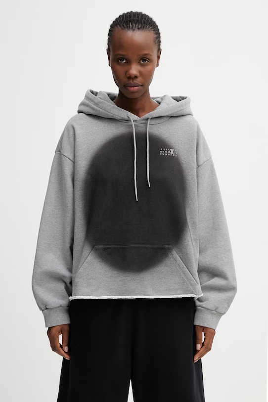 MM6 Maison Margiela bluza z kapturem damska bawełniana szary S52GU0252.S25337.853M