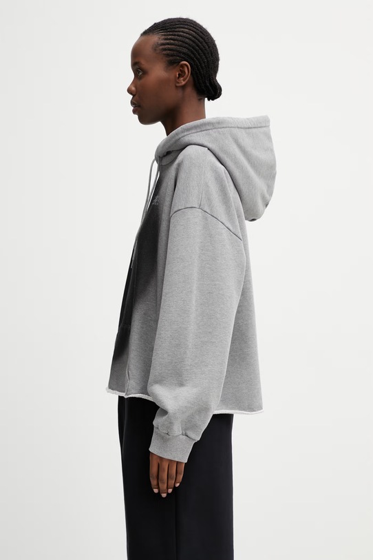 MM6 Maison Margiela bluza z kapturem bawełniana damska S52GU0252.S25337.853M szary SS26