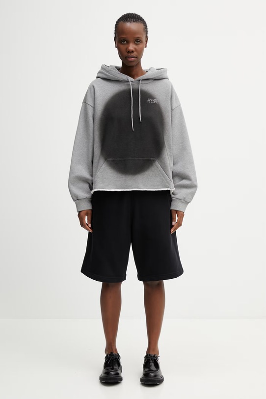 MM6 Maison Margiela bluza z kapturem bawełniana damska S52GU0252.S25337.853M szary