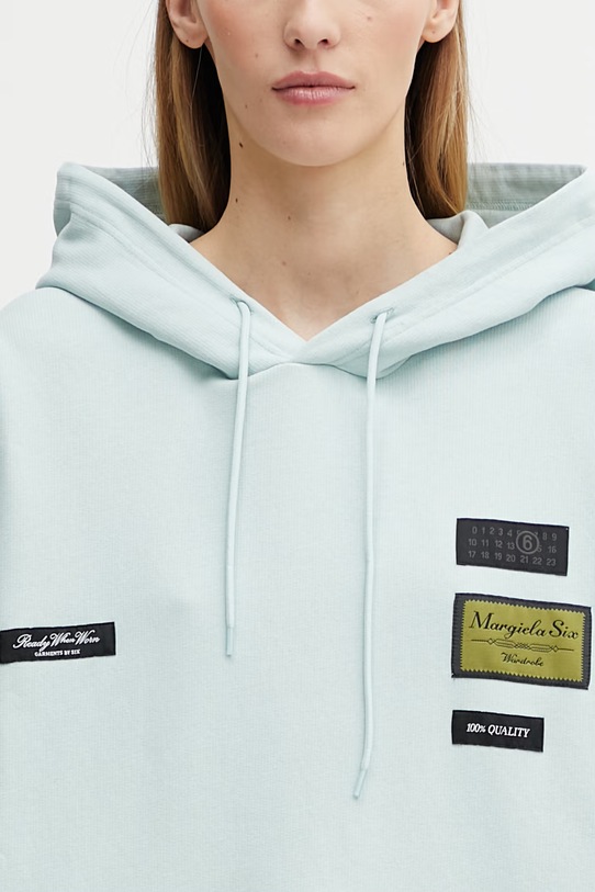 Βαμβακερή μπλούζα MM6 Maison Margiela τιρκουάζ S52GU0255.M25025.544