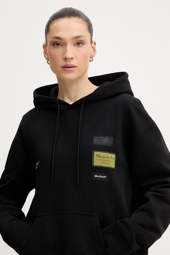 MM6 Maison Margiela bluza bawełniana czarny S52GU0255.M25025.900