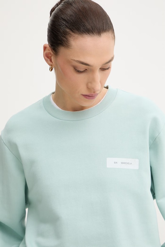 MM6 Maison Margiela bluza bawełniana turkusowy S52GU0256.M25025.544