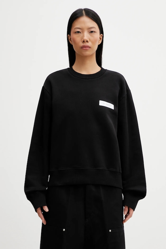 Bavlněná mikina MM6 Maison Margiela bez kapuce černá S52GU0256.M25025.900