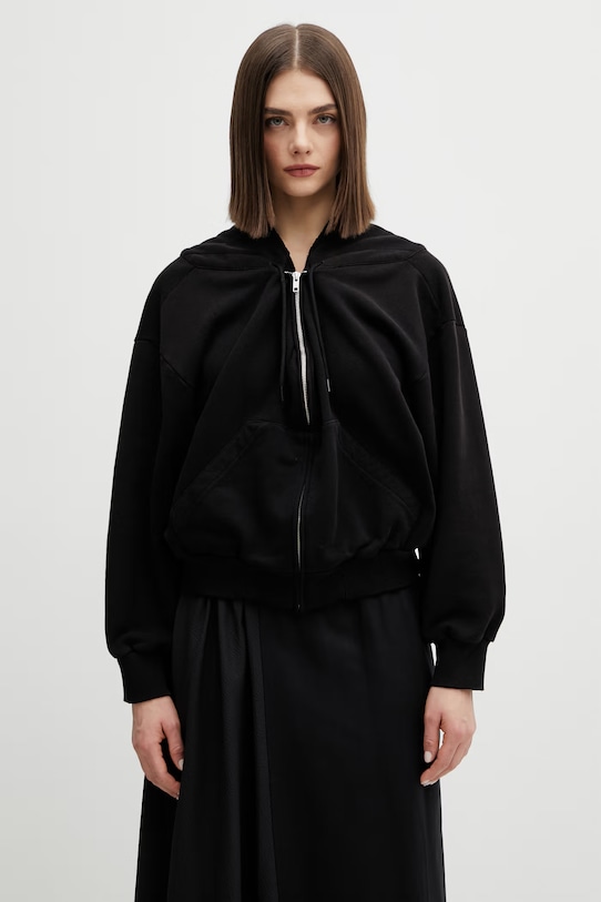 MM6 Maison Margiela bluza bawełniana z kapturem czarny S52HG0041.M25014.900