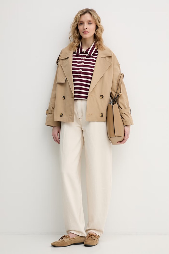 United Colors of Benetton longsleeve damski bawełniany 3PNUD3018 bordowy SS26