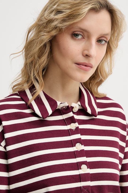 United Colors of Benetton longsleeve damski bawełniany bordowy 3PNUD3018