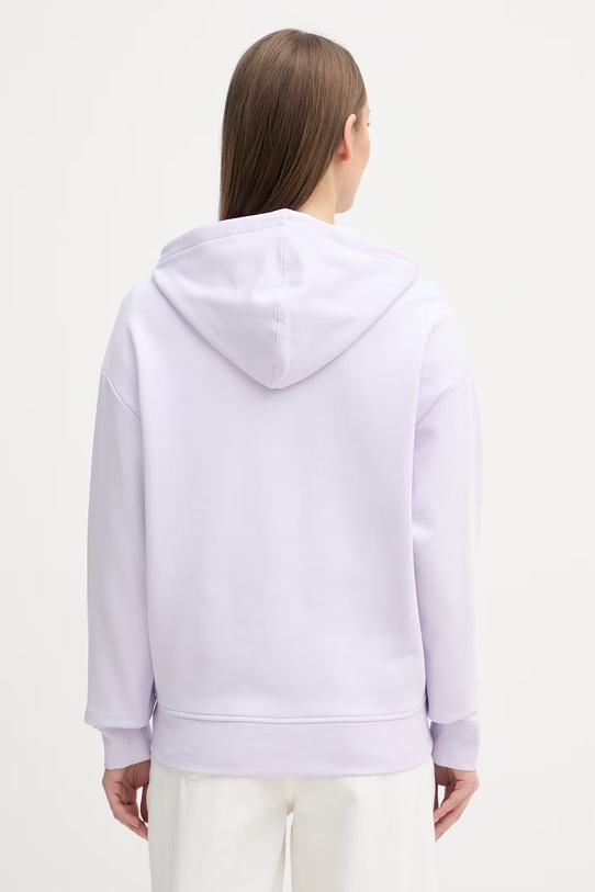 Oblačila Calvin Klein Jeans jopica s kapuco ženska bombažna LV047F205G vijolična