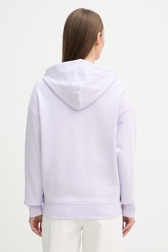 Oblečenie Calvin Klein Jeans mikina na zips s kapucňou dámska bavlnená LV047F205G fialová