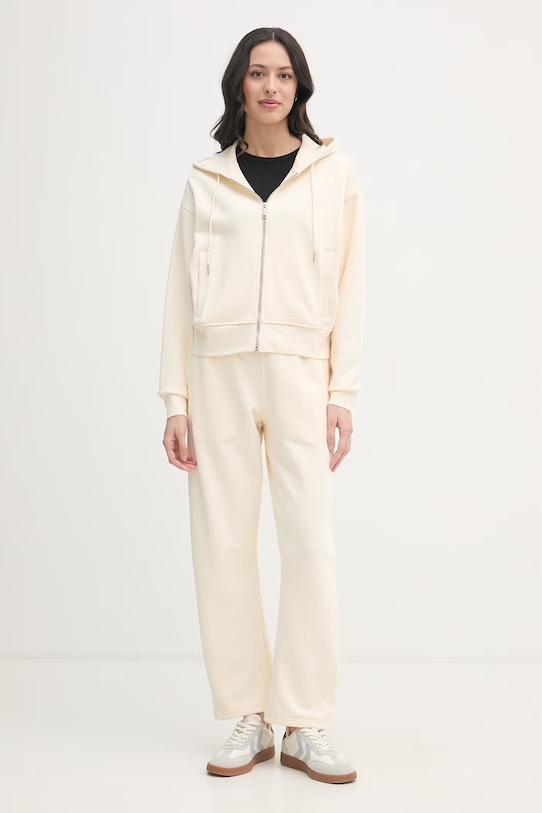 Calvin Klein Jeans mikina dámska bavlnená LV047F208G béžová SS26