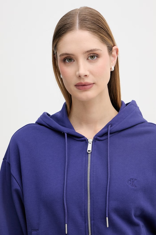 Calvin Klein Jeans dukserica za žene od pamuka ljubičasta LV047F208G