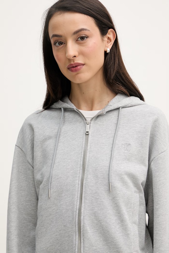 Calvin Klein Jeans melegítőfelső női pamut szürke LV047F208G