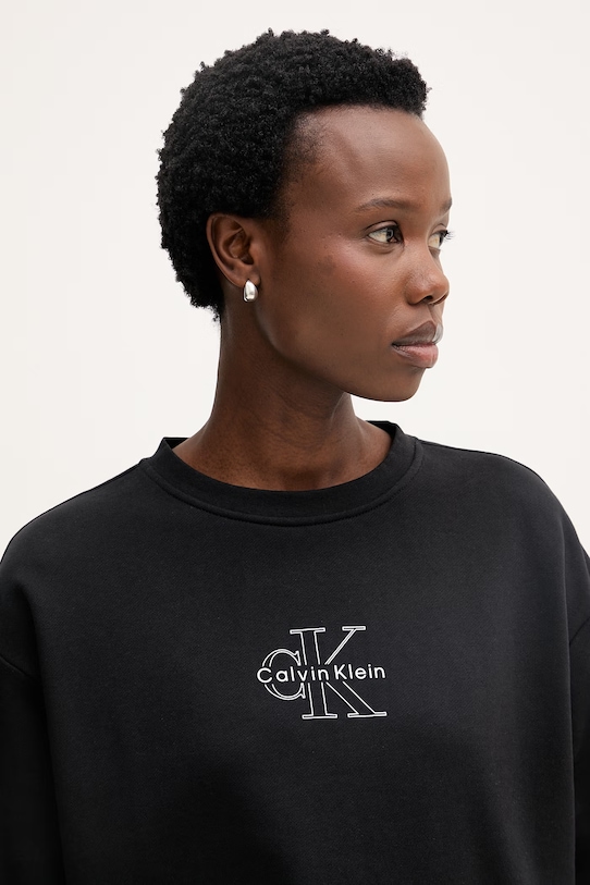 Calvin Klein Jeans bluza damska bawełniana czarny LV047F838G