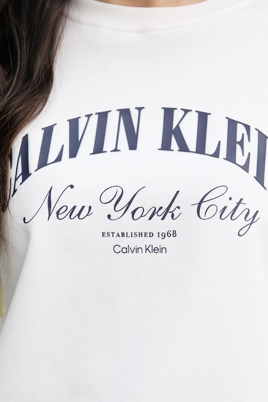 Calvin Klein Jeans bluza damska bawełniana LV047F818G beżowy