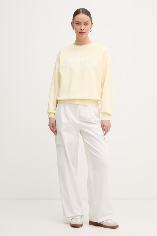 Calvin Klein Jeans bluza damska bawełniana LV047F818G żółty SS26