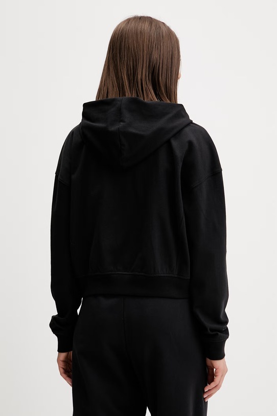 Abbigliamento Calvin Klein Underwear felpa con cerniera e cappuccio da donna in cotone LV00QS7599 nero