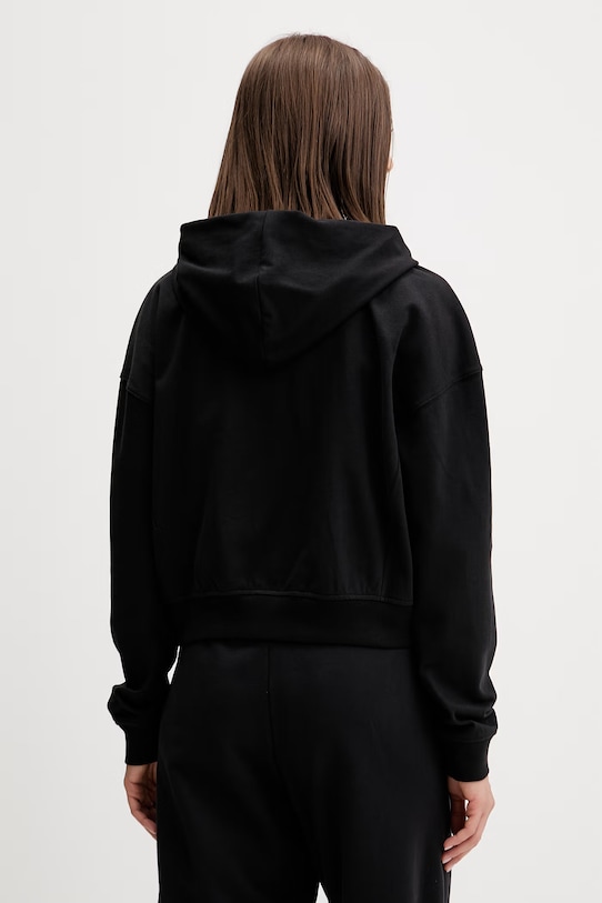 Abbigliamento Calvin Klein Underwear felpa con cerniera e cappuccio da donna in cotone LV00QS7599 nero