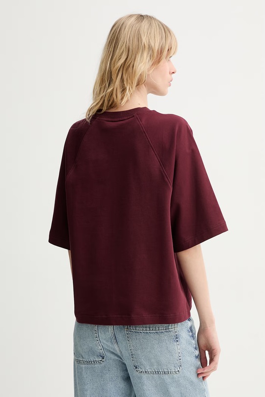 Oblečenie Marc O'Polo basic tričko dámske bavlnené 5000008257 burgundské