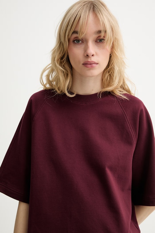 Marc O'Polo basic tričko dámske bavlnené burgundské 5000008257