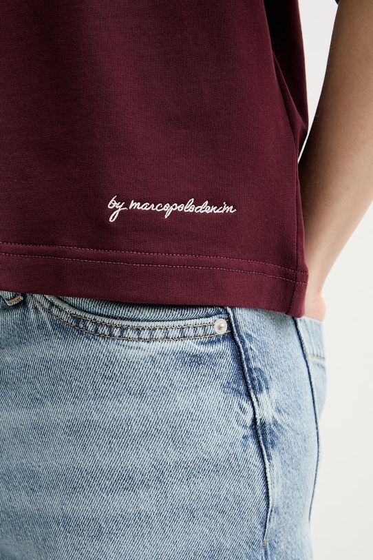 Marc O'Polo basic tričko dámske bavlnené 5000008257 burgundské