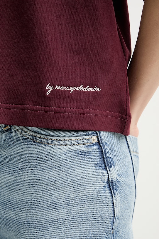 Marc O'Polo basic tričko dámske bavlnené 5000008257 burgundské