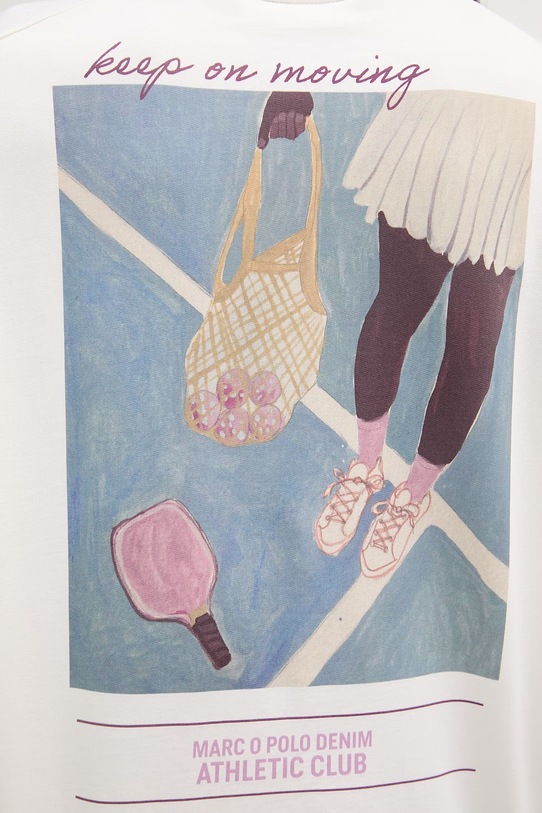 Marc O'Polo bluza oversize damska bawełniana 5000009632 beżowy