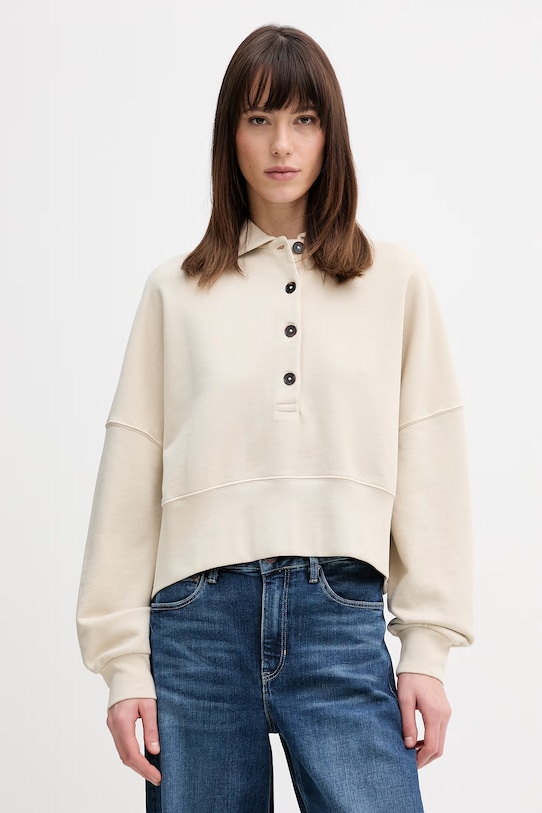 Marc O'Polo bluza bawełniana bawełna beżowy 5000013182