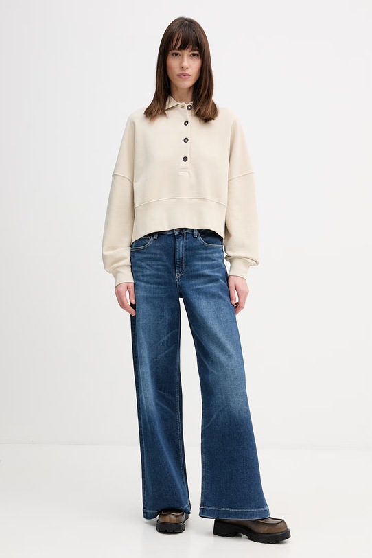 Marc O'Polo bluza bawełniana 5000013182 beżowy SS26