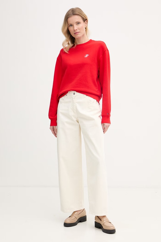 Tommy Hilfiger dámska mikina WW0WW48724 červená SS26