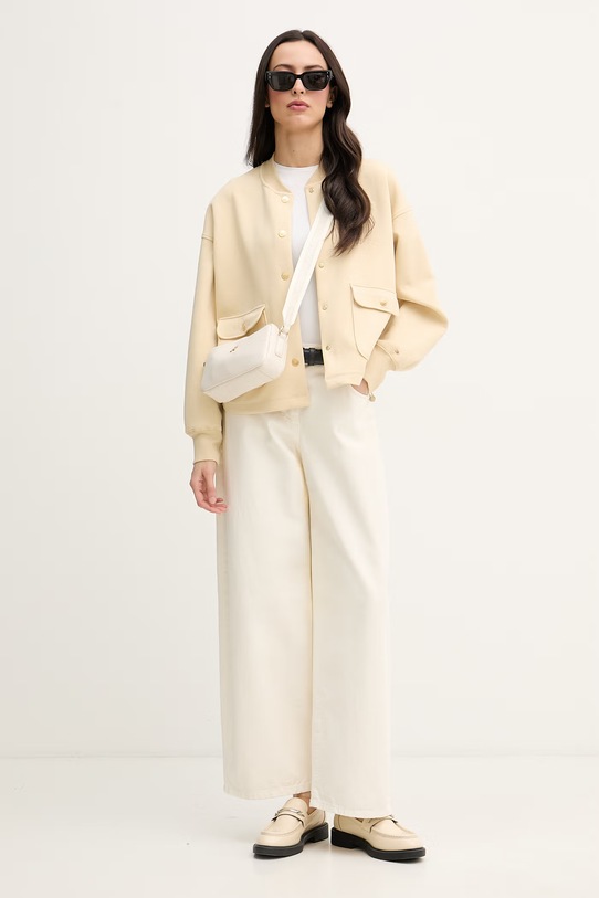 Tommy Hilfiger hanorac cu fermoar pentru femei WW0WW48730 galben SS26