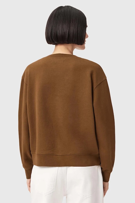 Bavlnená mikina AllSaints LUCK W036JE hnedá SS26