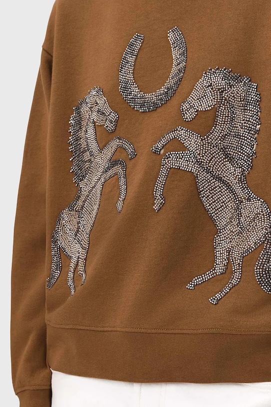 Bavlnená mikina AllSaints LUCK W036JE hnedá