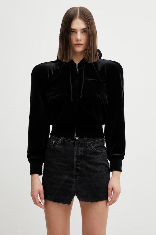 VETEMENTS bluza welurowa gładkie czarny WE76ZU419B
