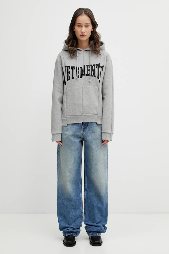 VETEMENTS bluza Cut-up Logo WE76HD506G szary