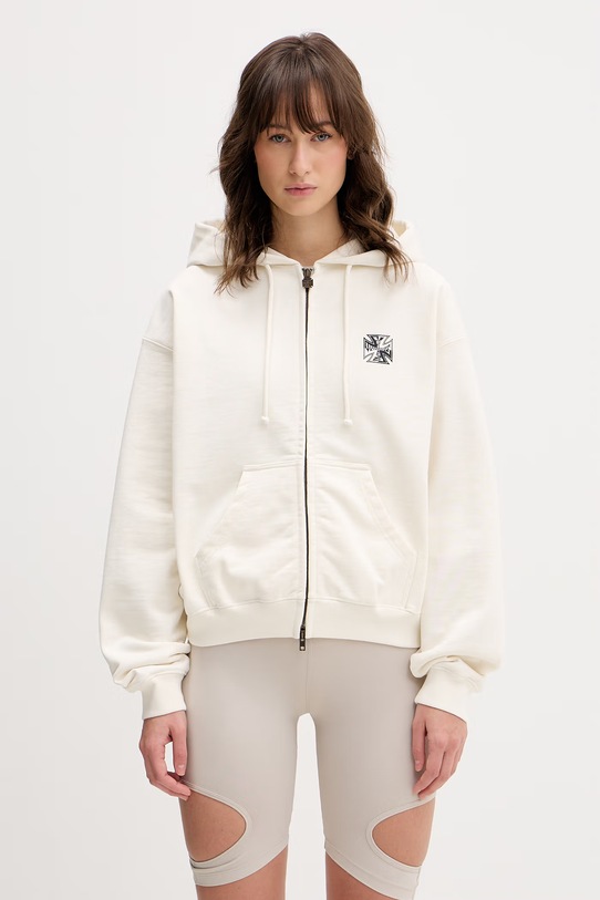 VETEMENTS bluza Biker Cross Logo z kapturem beżowy WE76ZU528V